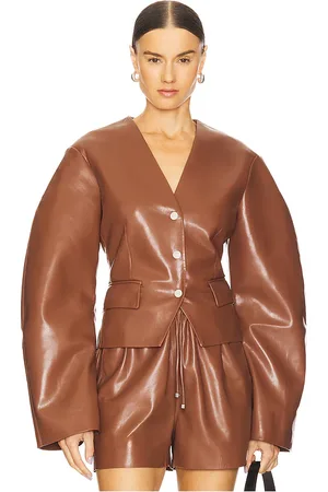 REVOLVE Nanushka Nanushka kiyo blazer en color marrón talla M en - Brown. Talla M (también en S, XS).