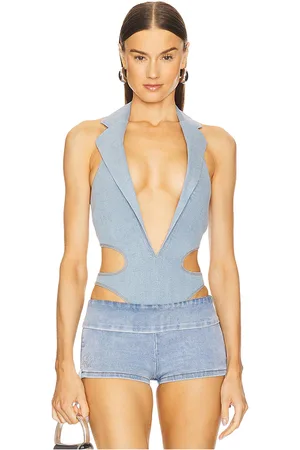 REVOLVE POSTER GIRL Poster girl body halter portia en color talla M en - Blue. Talla M (también en S, XS).