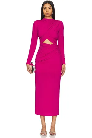 REVOLVE MISHA Misha vestido midi emmeline en color rosado talla S en - Pink. Talla S (también en XL, XXS).