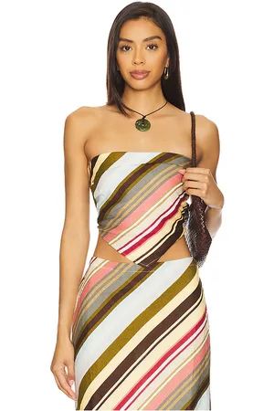REVOLVE FAITHFULL THE BRAND Faithfull the brand top sin tirantes antibes en color brown,olive,baby blue talla L en - Brown,Olive,Baby Blue.