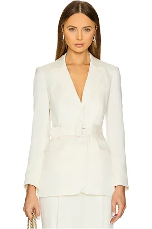 REVOLVE Veronica Beard Veronica beard chaqueta blazer con cinto ryanne en color blanco talla 0 en - White. Talla 0 (también en 00).