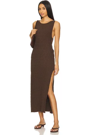 REVOLVE Free People Free people vestido midi lilliana en color marrón talla L en - Brown. Talla L (también en M, S, XL, XS).