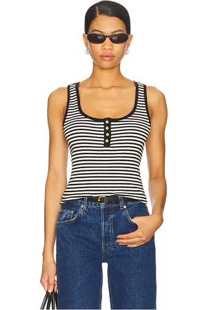 REVOLVE ANINE BING Anine bing camiseta tirantes alessia en color negro, blanco talla L en - Black,White. Talla L (también en M, S, XS).