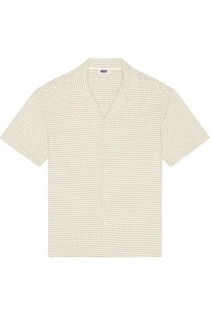 REVOLVE KROST Krost camisa bowling checkered en color crema talla L en - Cream. Talla L (también en M, S, XL/1X).