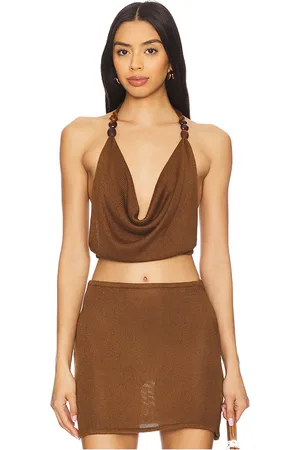 REVOLVE Flook The Label Flook the label jayla top en color marrón talla L en - Brown. Talla L (también en M, XL).