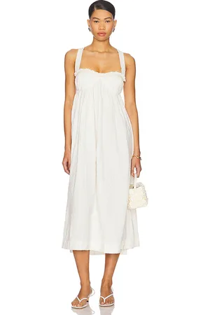 REVOLVE Free People Free people vestido midi poppy en color ivory talla L en - Ivory. Talla L (también en M, S, XL, XS).