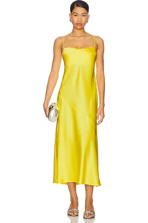 REVOLVE Susana Monaco Susana monaco vestido midi dress en color talla L en - Lemon. Talla L (también en M, S, XL, XS).