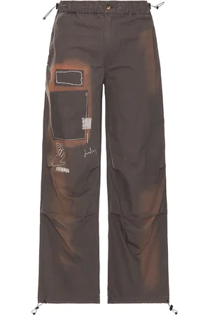 REVOLVE Jungles Jungles pantalones con cremallera repaired en color charcoal talla L en - Charcoal. Talla L (también en M).