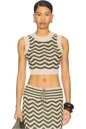REVOLVE Agua Bendita Agua bendita top sin mangas emory en color olive,beige talla L en - Olive,Beige. Talla L (también en M, S).