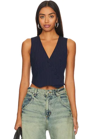 REVOLVE Bardot Bardot chaleco asimétrico con raya diplomática en color azul marino talla 10 en - Navy. Talla 10 (también en 12).