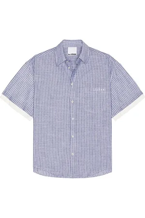 REVOLVE Le Père Le père camisa le pre double short sleeve en color azul talla L en - Blue. Talla L (también en M).