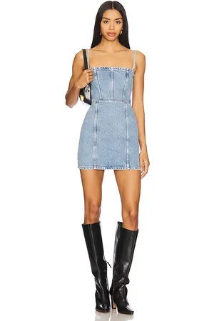 REVOLVE Icon Denim Icon denim vestido judy en color azul talla L en - Blue. Talla L (también en M, S, XL, XS).