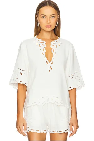 REVOLVE Isabel Marant Etoile Isabel marant etoile blusa manga corta shana en color ivory talla 34/2 en - Ivory. Talla 34/2 (también en 36/4, 38/6).