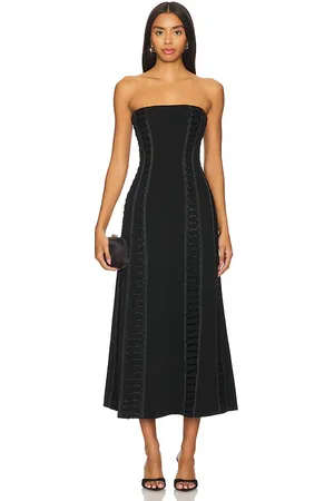 REVOLVE SIMKHAI Simkhai vestido midi bustier dennison en color talla 4 en - Black. Talla 4 (también en 6).