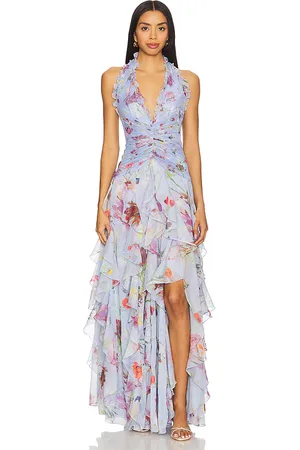 REVOLVE PatBO Patbo vestido largo lily flower flutter en color talla 2 en - Blue. Talla 2 (también en 8).