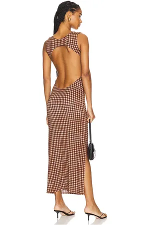 REVOLVE Miaou Miaou vestido selena en color marrón talla M en - Brown. Talla M (también en L, S, XS).