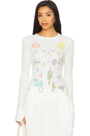 REVOLVE Lauren Moshi Lauren moshi mckinley dessert vibes fitted thermal top en color blanco talla L en - White. Talla L (también en M, S, XL, XS).