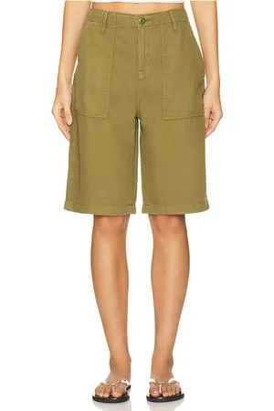 REVOLVE Good American Good american lite linen bermuda short en color verde oliva talla 0 en - Olive. Talla 0 (también en 00, 10, 12, 14, 16