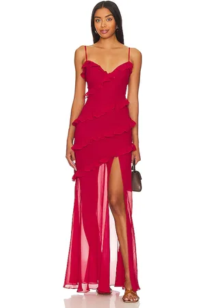 REVOLVE Lovers and Friends Lovers and friends vestido largo karlie en color talla M en - Red. Talla M (también en XS).