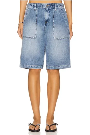 REVOLVE Good American Good american lite linen bermuda short en color azul talla 0 en - Blue. Talla 0 (también en 00, 10, 12, 14, 16, 18, 2, 20, 22