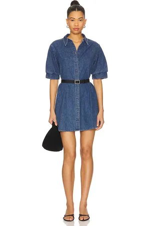 REVOLVE FRAME Frame vestido denim play en color azul talla L en - Blue. Talla L (también en M, S, XL, XS).