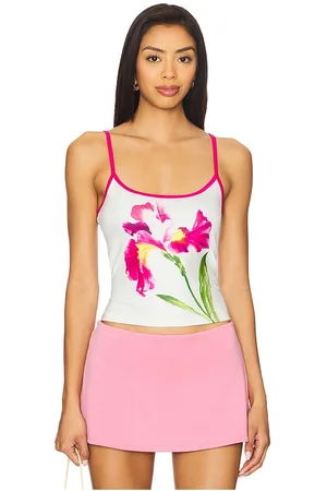 REVOLVE Runaway The Label Runaway the label camiseta tirantes paradise en color white,fuchsia talla L en - White,Fuchsia. Talla L (también en M