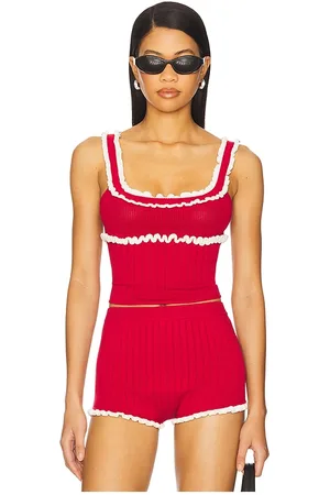 REVOLVE MAJORELLE Majorelle camiseta tirantes brielle en color rojo talla L en - Red. Talla L (también en M, S, XL, XS, XXS).