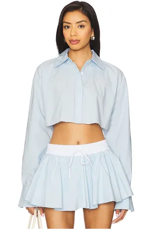 REVOLVE Lovers and Friends Lovers and friends palmer cropped top en color talla L en - Baby Blue. Talla L (también en M, S, XL, XS).