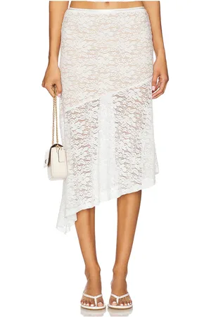 REVOLVE Runaway The Label Runaway the label falda midi ava en color talla L en - White. Talla L (también en M, S, XL, XS).