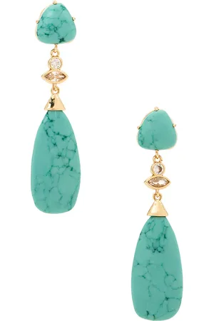 REVOLVE Ettika Ettika pendientes largos en color azul cerceta talla all en - Teal. Talla all.