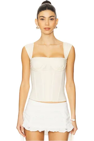REVOLVE WeWoreWhat Weworewhat top corsé en color crema talla 0 en - Cream. Talla 0 (también en 00, 2, 4, 6).