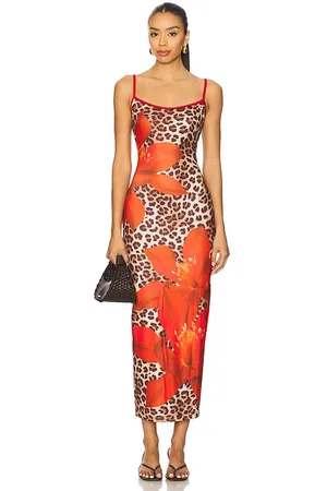 REVOLVE Runaway The Label Runaway the label vestido midi victoria en color red,brown talla L en - Red,Brown. Talla L (también en S, XL, XS).