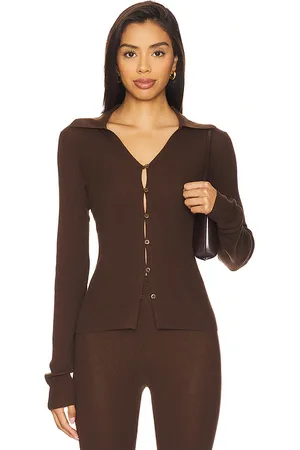 REVOLVE EAVES Eaves cárdigan bailee en color chocolate talla L en - Chocolate. Talla L (también en M, S, XL, XS, XXS).