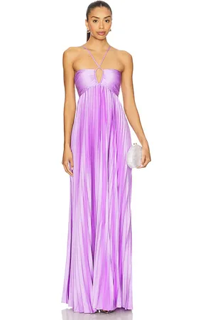 REVOLVE LIKELY Likely vestido largo blair en color morado talla 0 en - Purple. Talla 0 (también en 00, 10, 12, 2, 4, 6).
