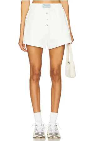 REVOLVE Ganni Ganni x linen elasticated shorts en color ivory talla 34 en - Ivory. Talla 34 (también en 36, 38, 40).