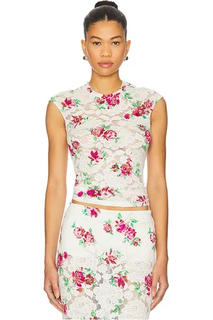 REVOLVE AFRM Afrm nina crochet lace top en color blanco talla 1X en - White. Talla 1X (también en 2X, 3X, L, M, S, XL, XS, XXL, XXS).