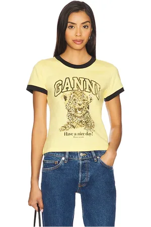 REVOLVE Ganni Ganni camiseta en color amarillo talla L en - Yellow. Talla L (también en M, S, XL, XS, XXS).