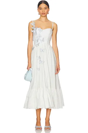 REVOLVE PatBO Patbo vestido midi butterfly en color blanco talla 10 en - White. Talla 10 (también en 2, 4).