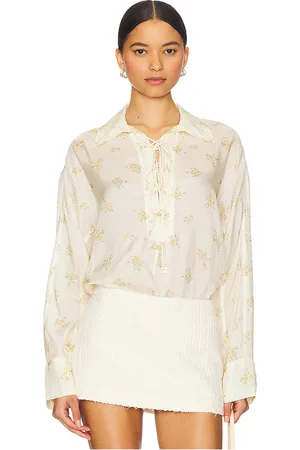 REVOLVE Ganni Ganni camisa habotai en color blanco talla 34 en - White. Talla 34 (también en 36, 38, 40).