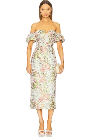 REVOLVE ELLIATT Elliatt vestido midi calaantha en color blush, green talla L en - Blush, Green. Talla L (también en M, S, XL, XS, XXL, XXS).