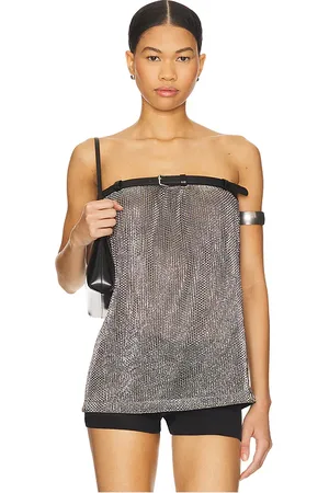 REVOLVE Nanushka Nanushka gilma top en color plateado metálico talla M en - Metallic Silver. Talla M (también en S).