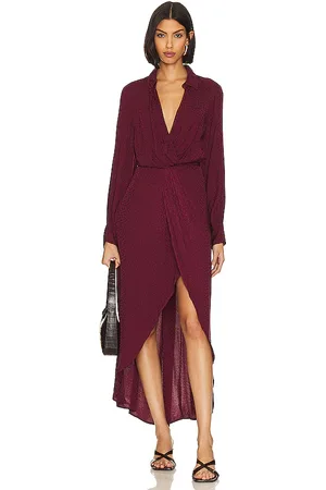 REVOLVE Young, Fabulous & Broke Young, fabulous & broke vestido camisero siren en color burgundy talla S en - Burgundy. Talla S (también en XS).