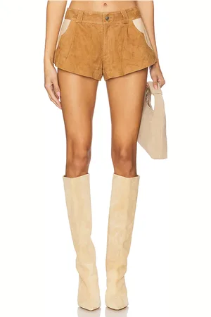REVOLVE Understated Leather Understated leather combo short en color talla L en - Brown. Talla L (también en M, S).