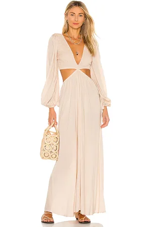 REVOLVE Indah Indah vestido julie en color beige talla M en - Beige. Talla M (también en S).