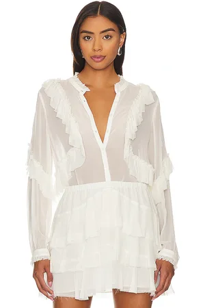 REVOLVE LoveShackFancy Loveshackfancy blusa jelena en color blanco talla S en - White. Talla S (también en XL).