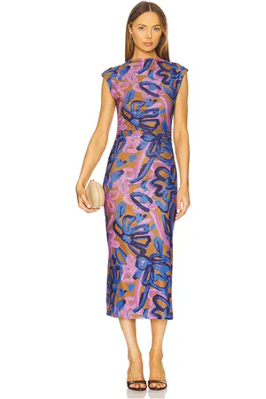 REVOLVE Cleobella Cleobella vestido midi carrie en color azul, morado talla L en - Blue,Purple. Talla L (también en M, S, XL, XS).