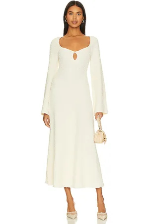REVOLVE LPA Lpa vestido romola en color crema talla M en - Cream. Talla M (también en S).
