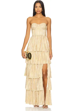 REVOLVE Lovers and Friends Lovers and friends vestido largo hattie en color oro metálico talla L en - Metallic Gold. Talla L (también en S, XS).