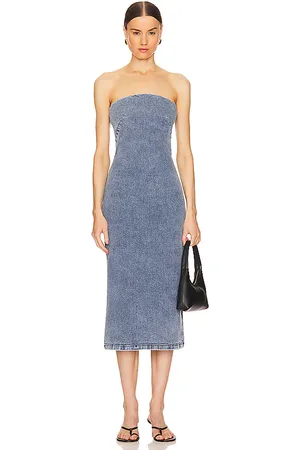 REVOLVE Rag & Bone Rag & bone vestido midi jasmine en color denim-medium talla 2 en - Denim-Medium. Talla 2 (también en 6).