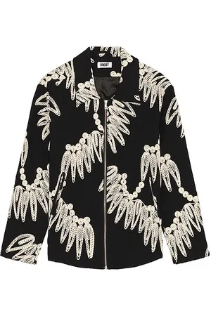 REVOLVE KROST Krost chaqueta con cremallera bordada palmetto en color talla M en - Black. Talla M (también en XL/1X).